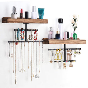 Keebofly hanging wall organizer showing necklace display with space-saving design