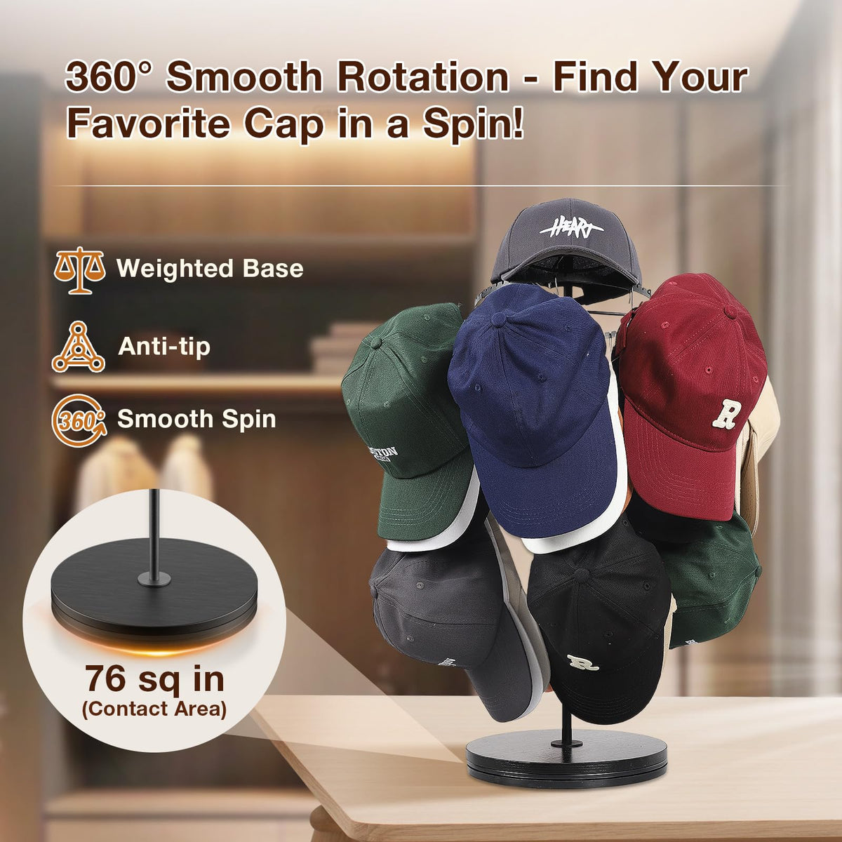 Keebofly hat collection organizer fits in closet or entryway