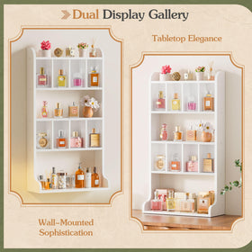 Keebofly multi-tier perfume display maximizes storage without clutter.