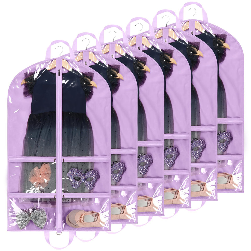 KEEG clear garment bag with front transparent panel keeps costumes visible for quick selection