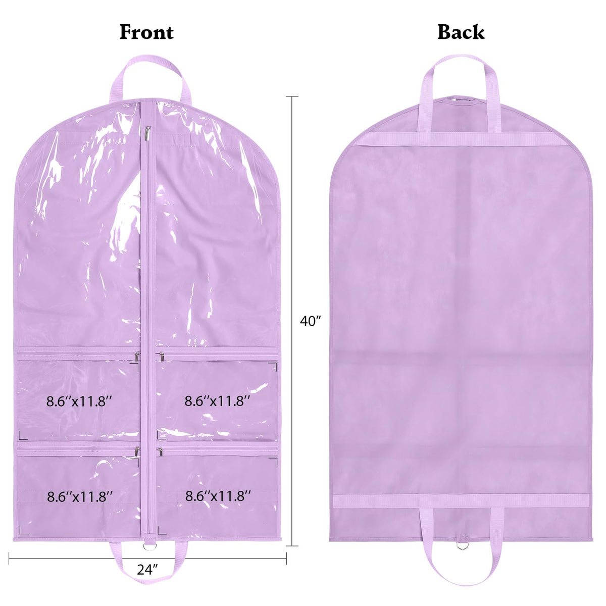 KEEG clear zipper pockets organize shoes, accessories, and makeup for performances