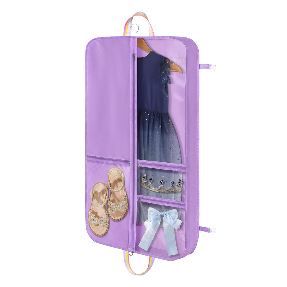 KEEGH dance garment bag with transparent window showing contents clearly