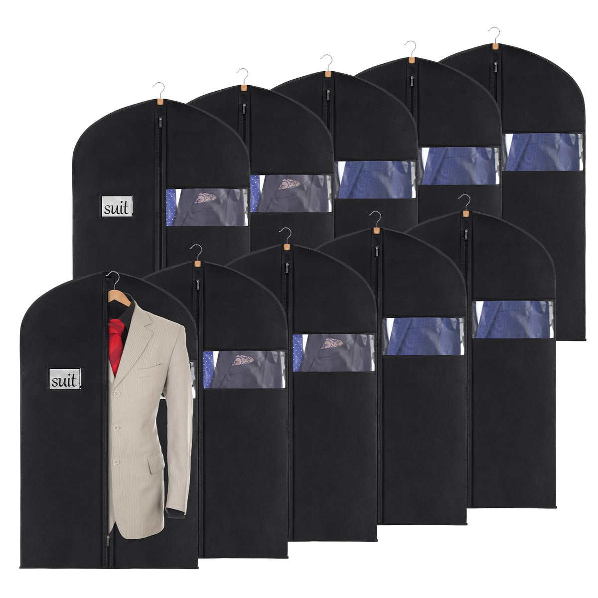 KEEGH 40-inch suit cover front view protecting attire during travel and storage