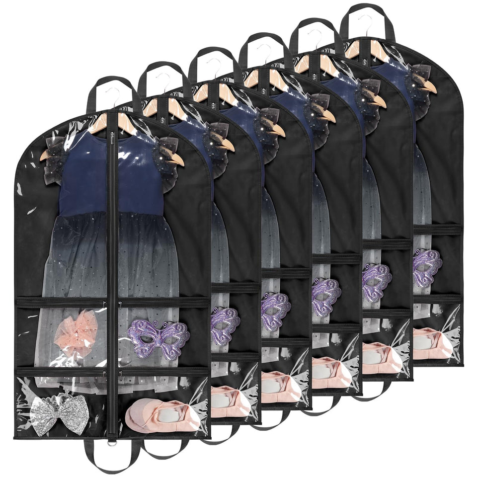 KEEGH clear garment bag front view showing transparent panel for quick wardrobe checks