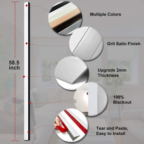 Keego strips block side light gaps for bedrooms and home offices.