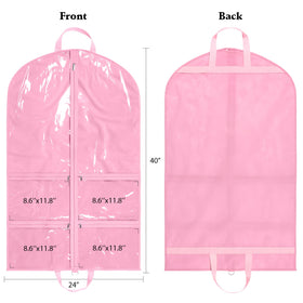 KEEGH Clear Garment Bags 40-inch back view, breathable fabric maintains garment freshness.