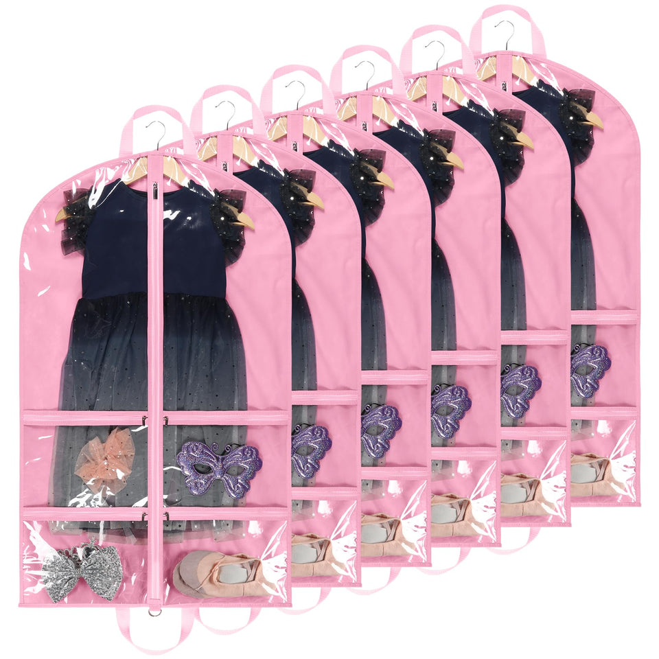 KEEGH Clear Garment Bags 40-inch front view, transparent design for quick costume visibility.