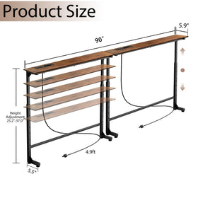 Keelian behind-sofa skinny table fits narrow living room spaces