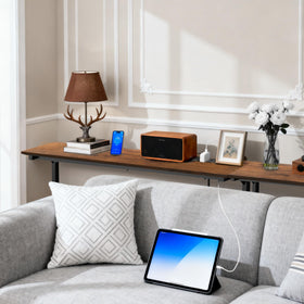 Keelian brown console table complements modern living spaces