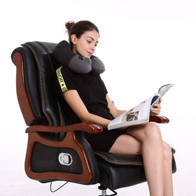 Keemall pillow in airplane setting, supporting the neck on a long flight.