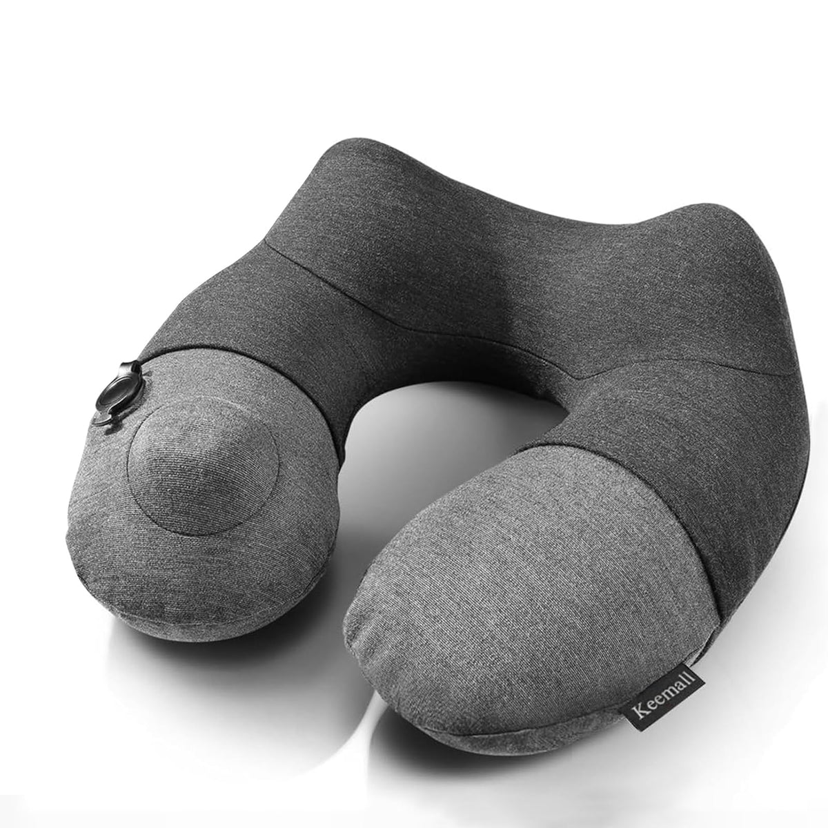 Keemall inflatable travel neck pillow shown in full view for easy comfort on flights.