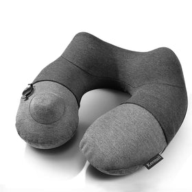 Keemall inflatable travel neck pillow shown in full view for easy comfort on flights.