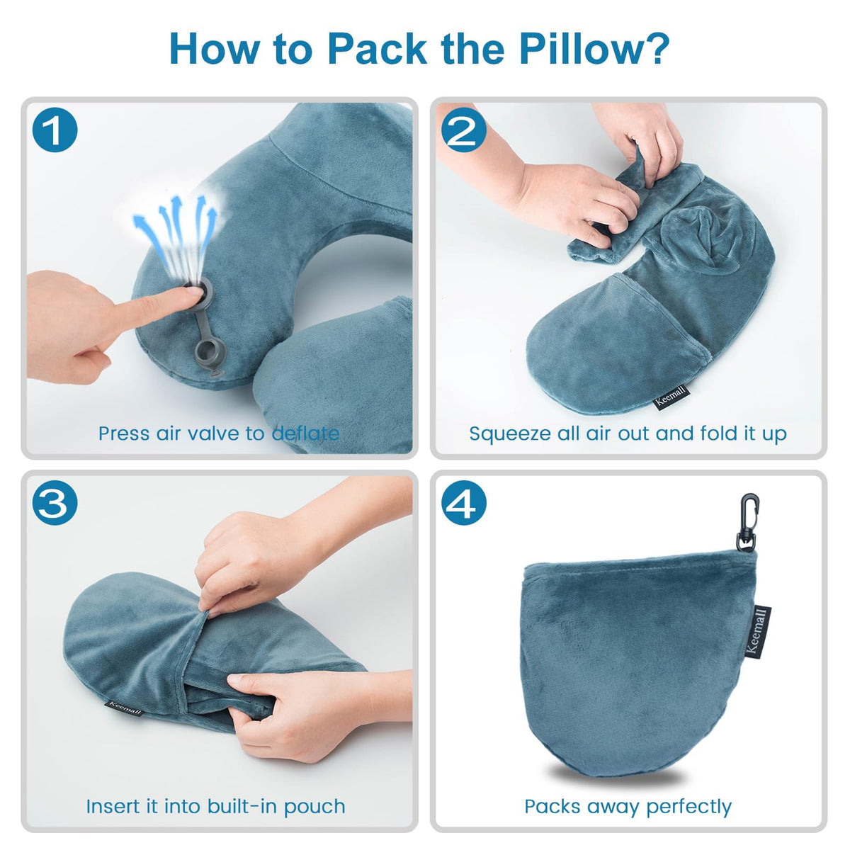 Keemall compact deflates into a pocket-ready travel companion