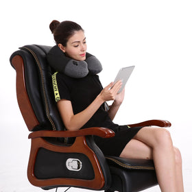 Keemall travel neck pillow push-button valve enables quick inflation and deflation.