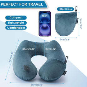 Keemall soft fabric travel neck pillow offering comfortable support on flights