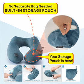 Keemall travel neck pillow rolled for compact packing and easy storage