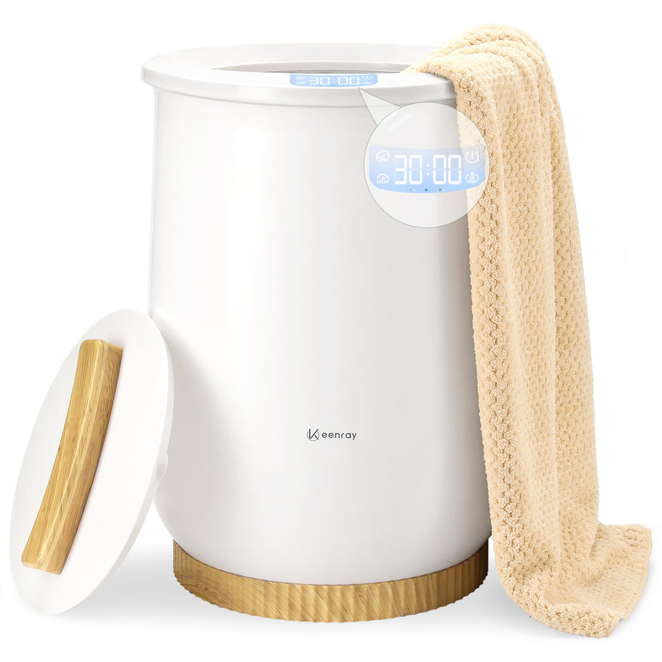 Keenray CL1Plus towel warmer front view highlighting sleek design and premium heating.