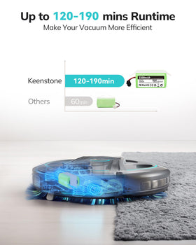 Keenstone 14.4V battery for RoboVac 12 installed for longer runs