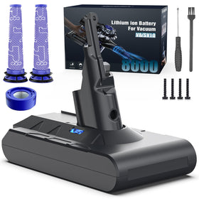 Keenstone Dyson V8 battery 8000mAh extends runtime for cleaner floors.
