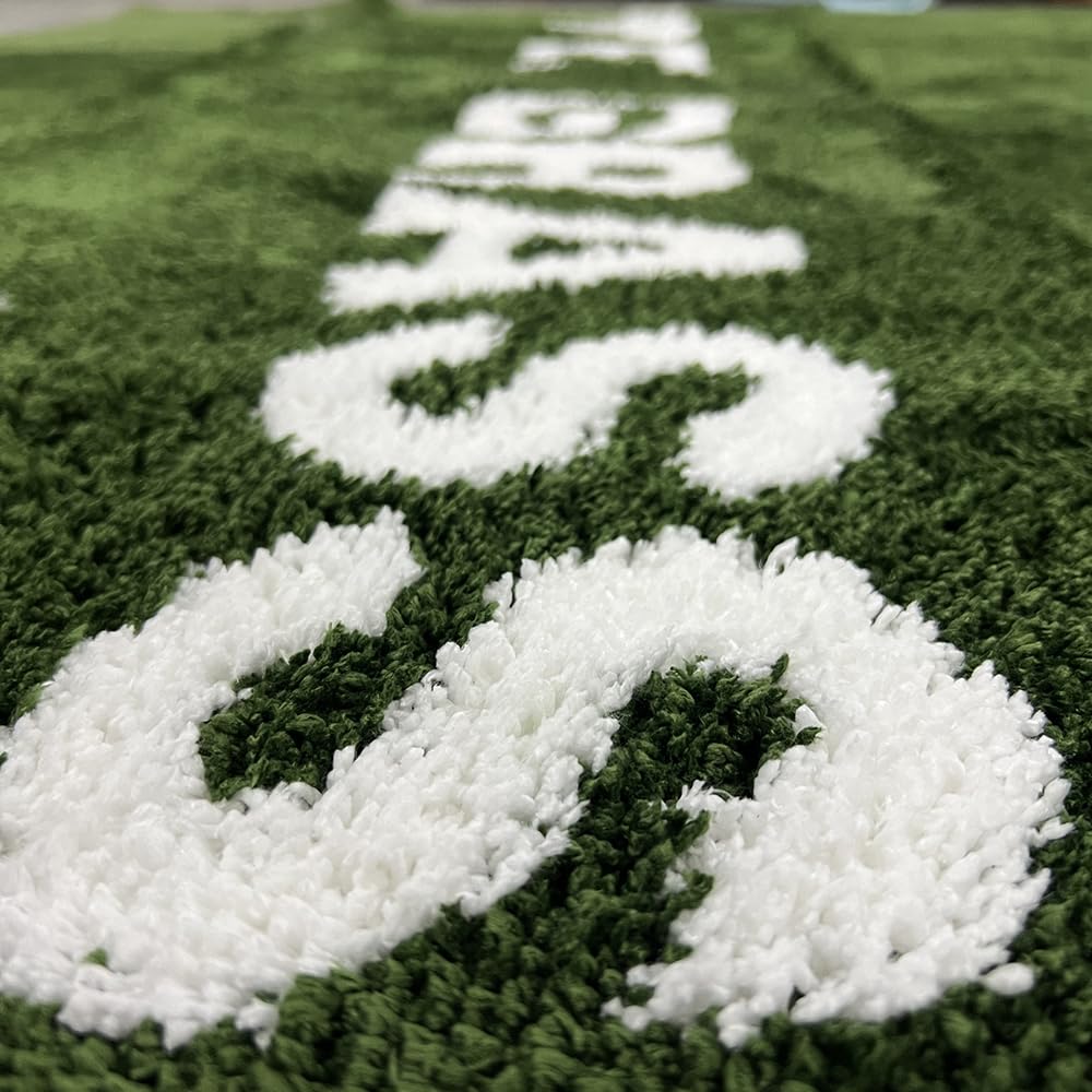 KEEP OFF Wet Grass Rug gaming desk setup blends comfort with bold green visual