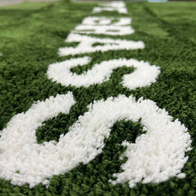 KEEP OFF Wet Grass Rug gaming desk setup blends comfort with bold green visual