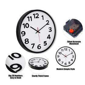 Keepcross analog quartz clock runs on a battery for flexible placement