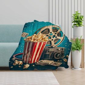 keepitcozi Movie Popcorn Blanket close-up highlights plush microfibre texture