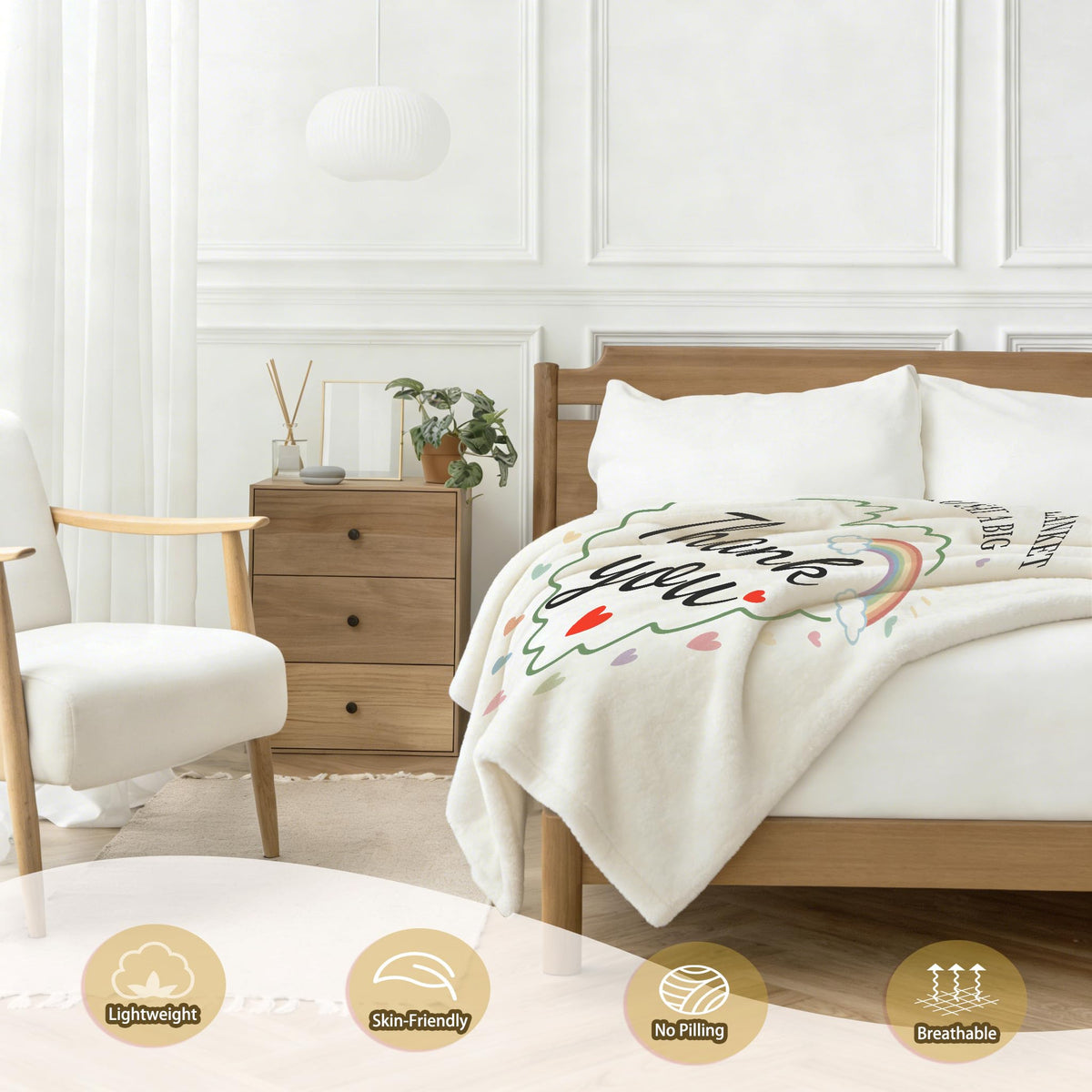 keepitcozi Movie Popcorn Blanket draped as stylish room decor