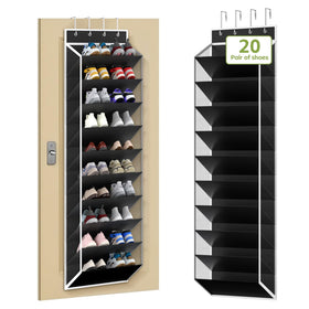 KEEPJOY 10-tier mesh over-door organizer hanging on a closet door for easy access