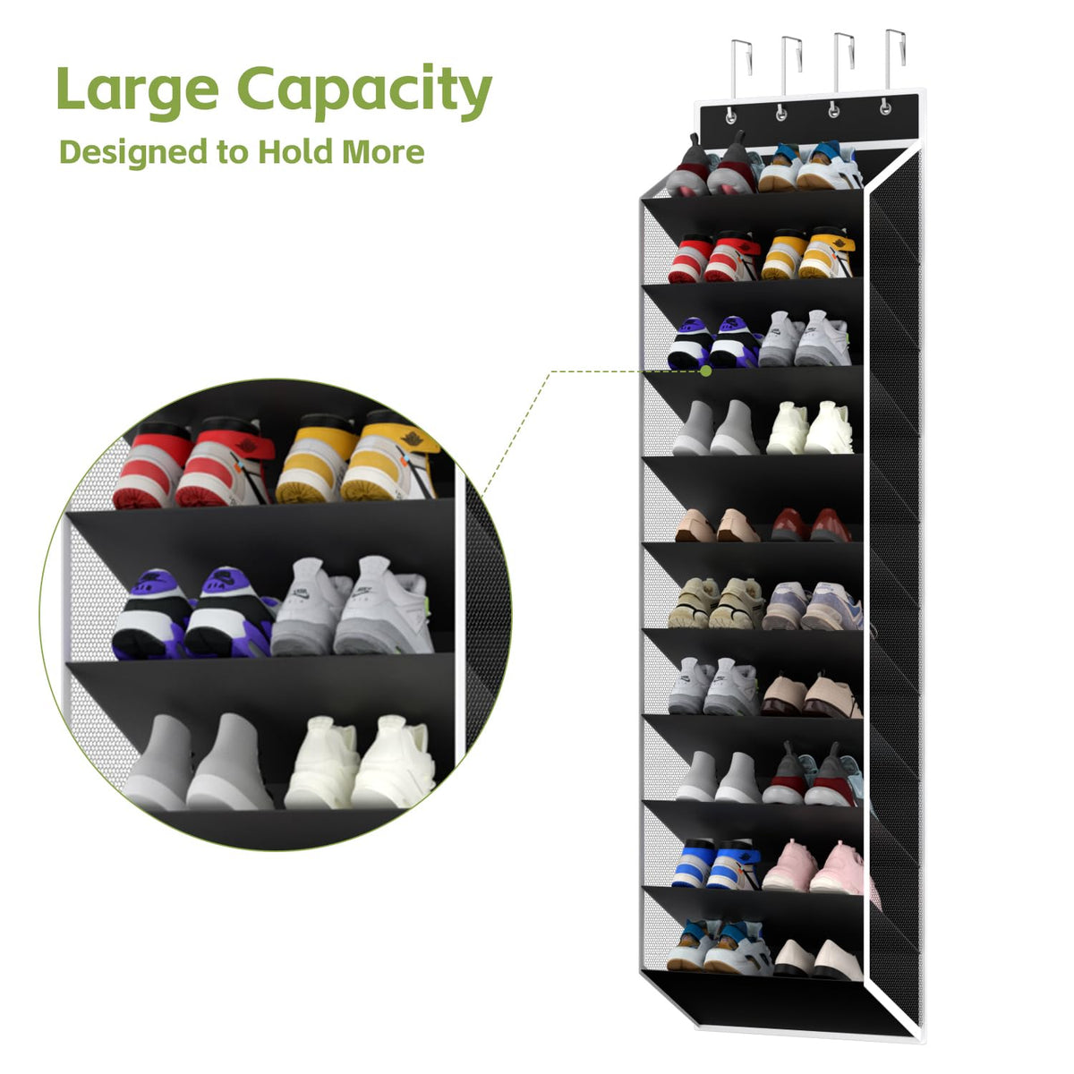 KEEPJOY door hooks install without interfering with door use and weight capacity