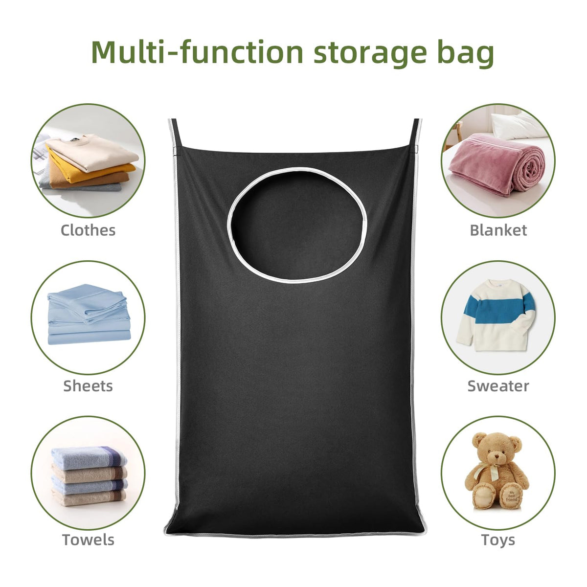 KEEPJOY durable storage bag keeps towels and toys organized.
