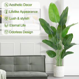 Keeplush 13-trunk structure supports a full tropical display.