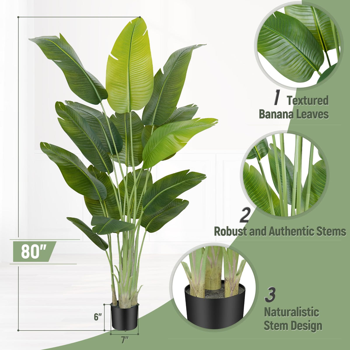 Keeplush 15-trunk banana leaf tree creates a dramatic indoor focal point