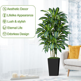 Keeplush Dracaena tree close-up leaves shows lifelike texture and color variation