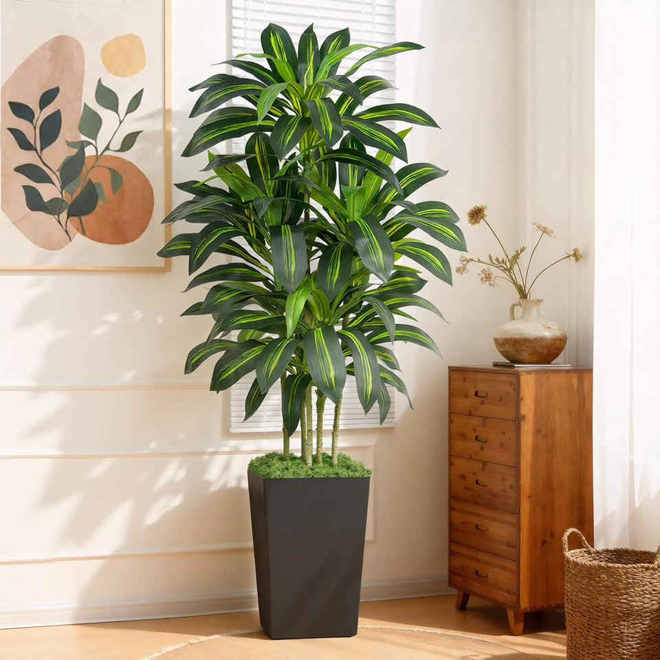 Keeplush Dracaena tree in full room view adds low-maintenance greenery to living spaces