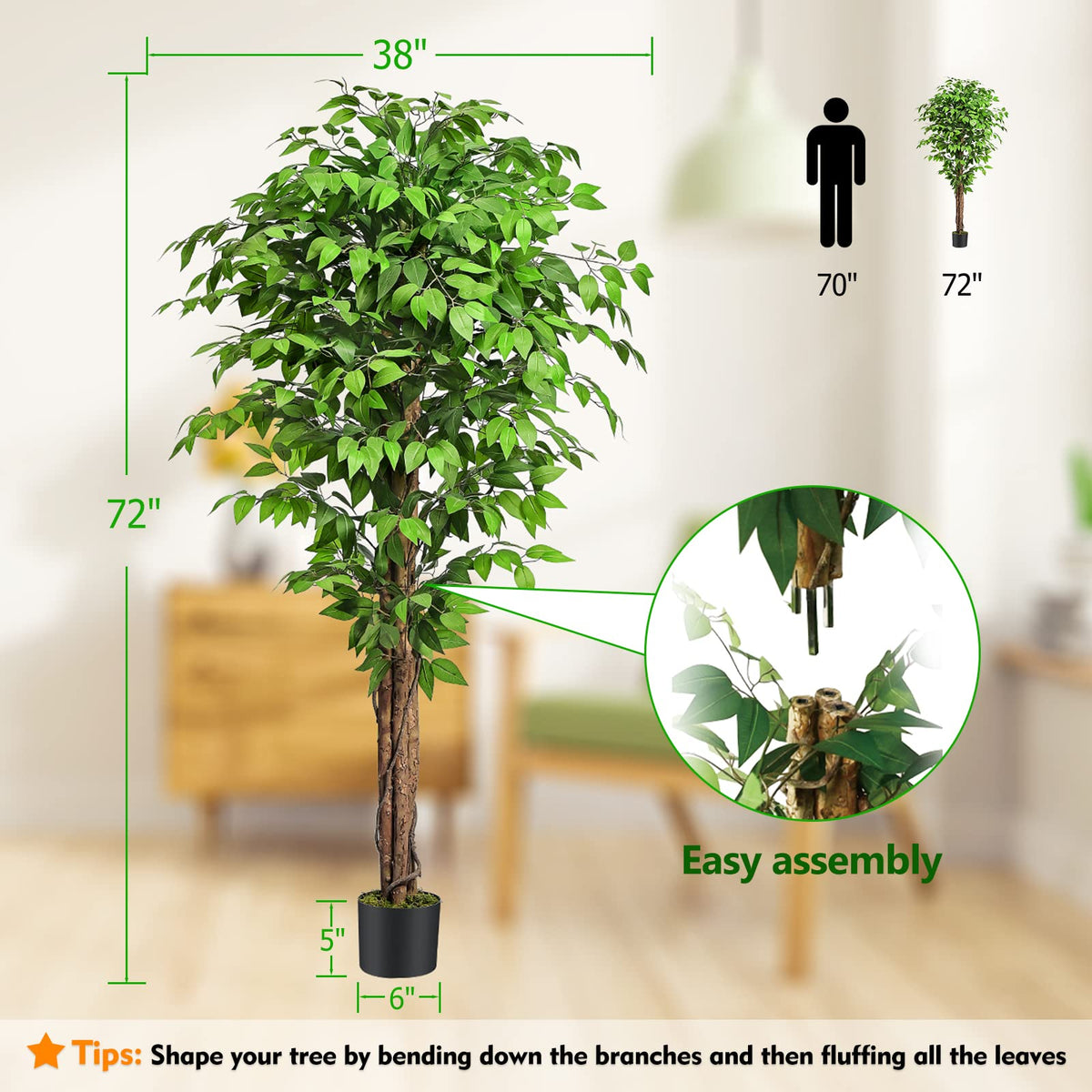 Keeplush ficus is ideal for weddings and everyday decor.