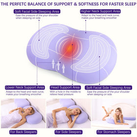 KEEPMOV ergonomic contour design adapts to side, back and stomach sleepers.