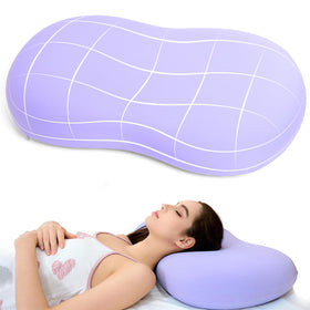 KEEPMOV memory foam pillow center dip supports neck and shoulder alignment.