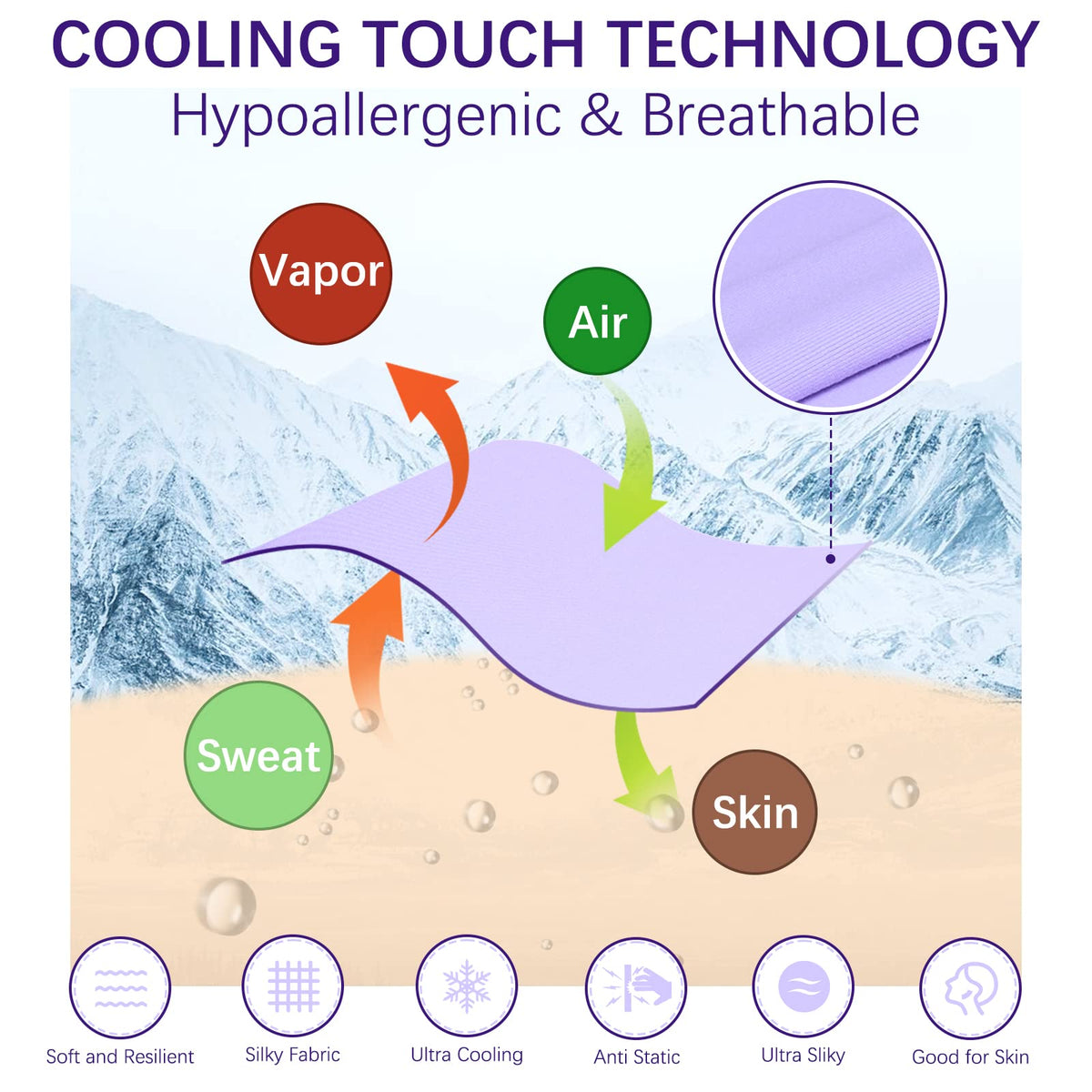 KEEPMOV purple contour pillow for restful sleep and easy care.