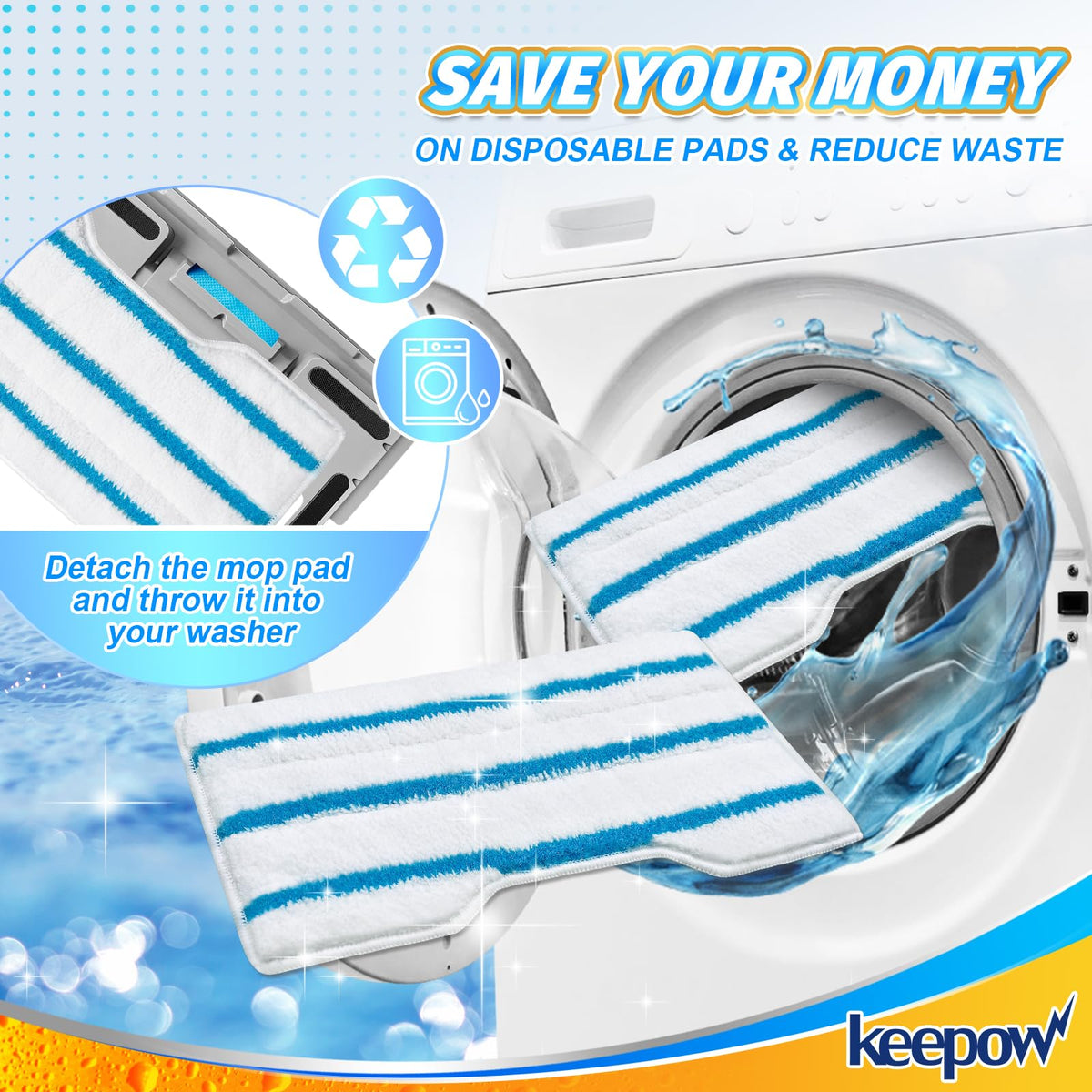 KeePOW pads work on all sealed floors including wood and tile.