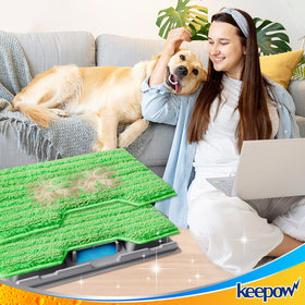 KeePow eco-friendly mop pad emphasizing sustainability and reuse
