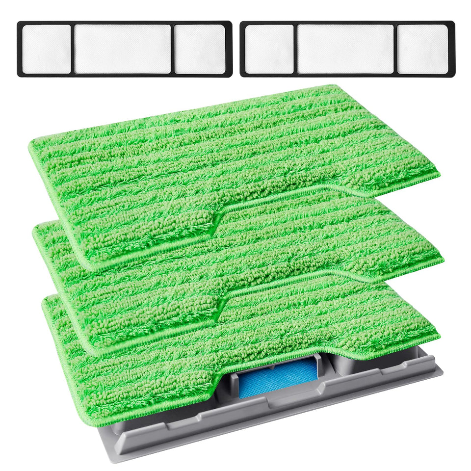KeePow reusable mop pads with dirt chamber upgrade for deep cleaning hardwood floors