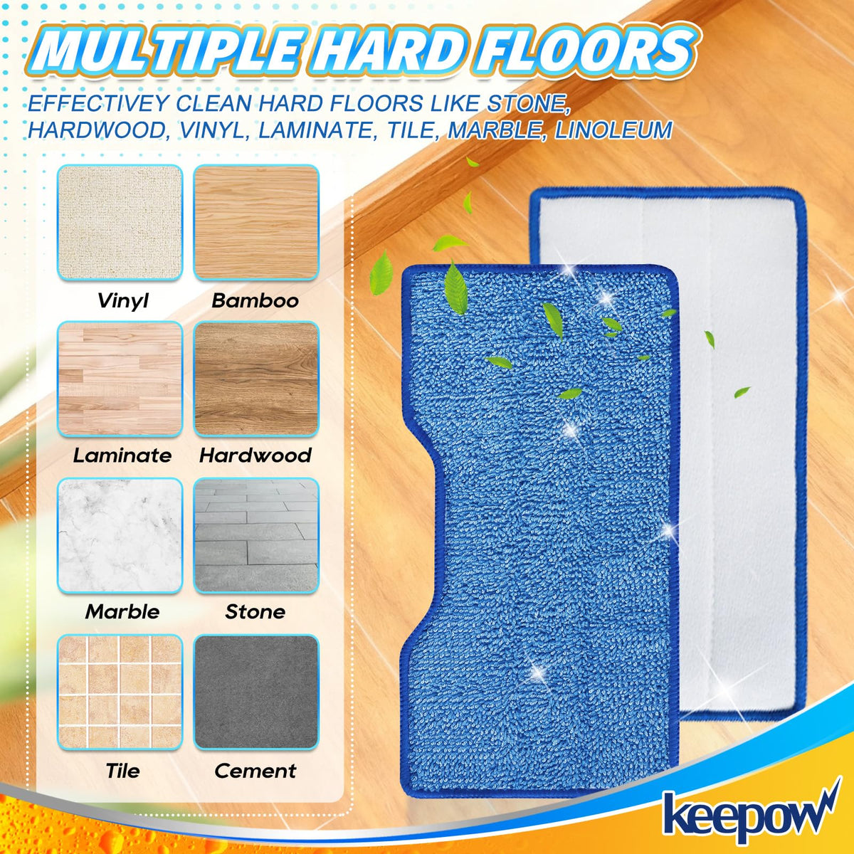 KEEPOW secure Velcro design keeps pads in place during use.