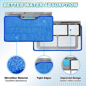 KEEPOW microfiber mop pads are washable and absorbent for effective dirt pickup.