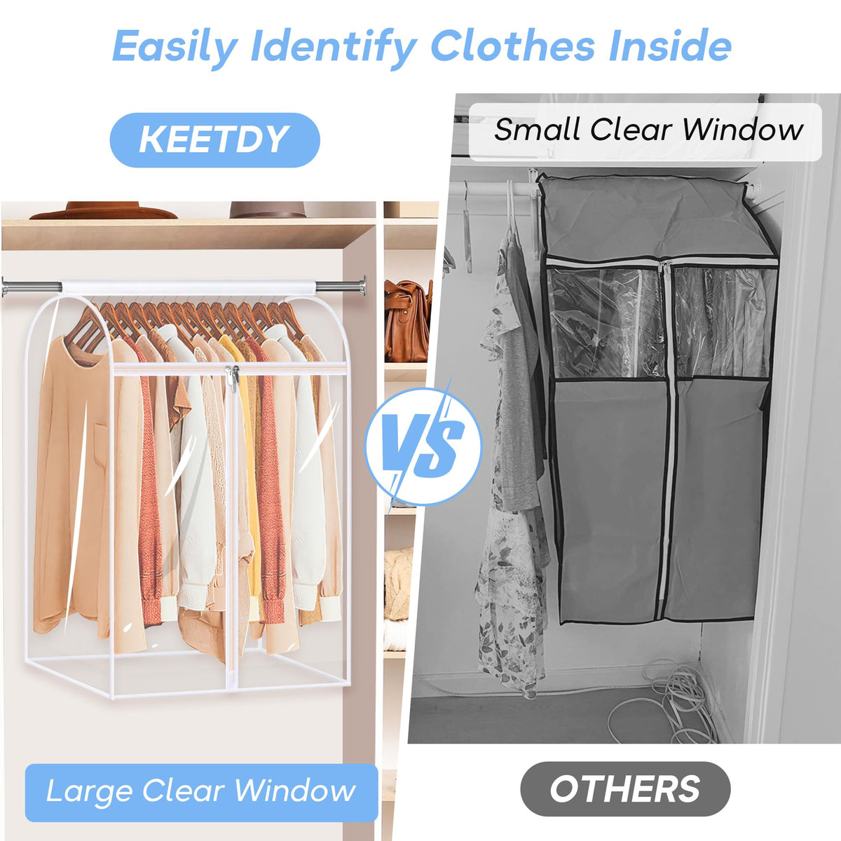 KEETDY bag features 3-way zippers for easy access
