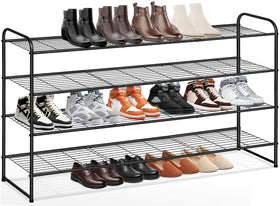 Keetdy 4 tier long shoe rack front view showing large capacity for 30 pairs