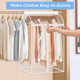 KEETDY garment rack cover fits long coats and seasonals