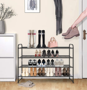 Keetdy entryway shoe storage in black for versatile footwear organization