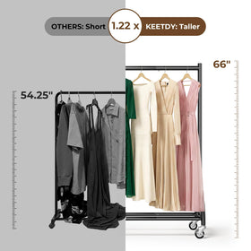 KEETDY rack features locking wheels to secure its position during use