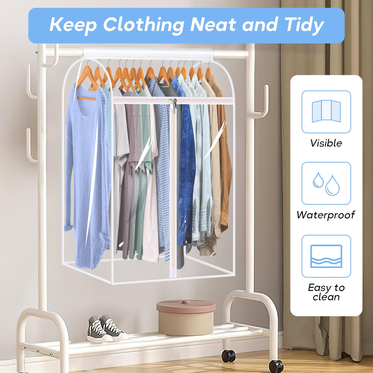 KEETDY garment bag provides high capacity for storing many outfits